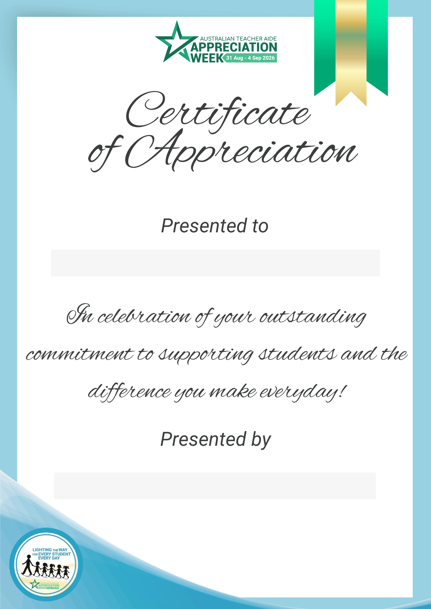 Certificate of Appreciation